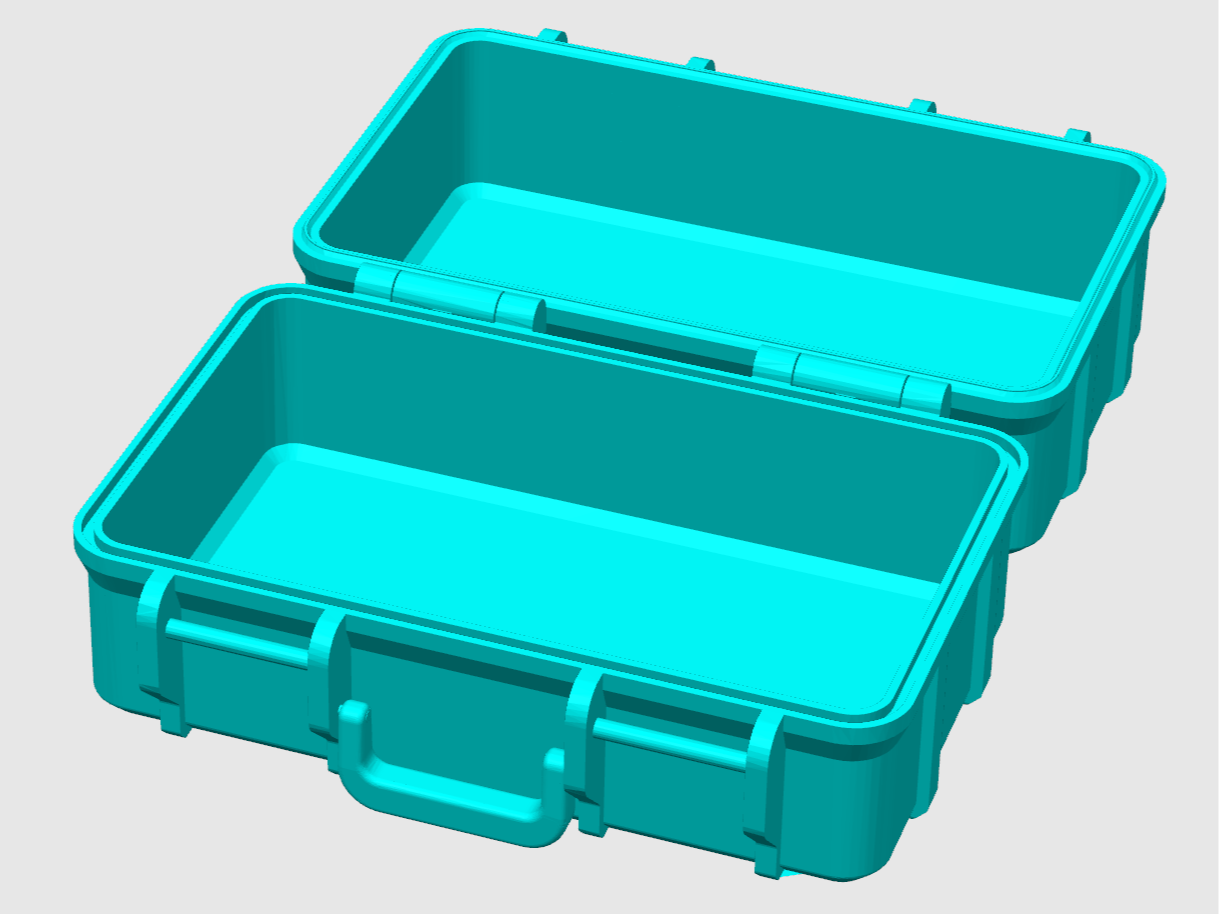 Print in place rugged case with handle
