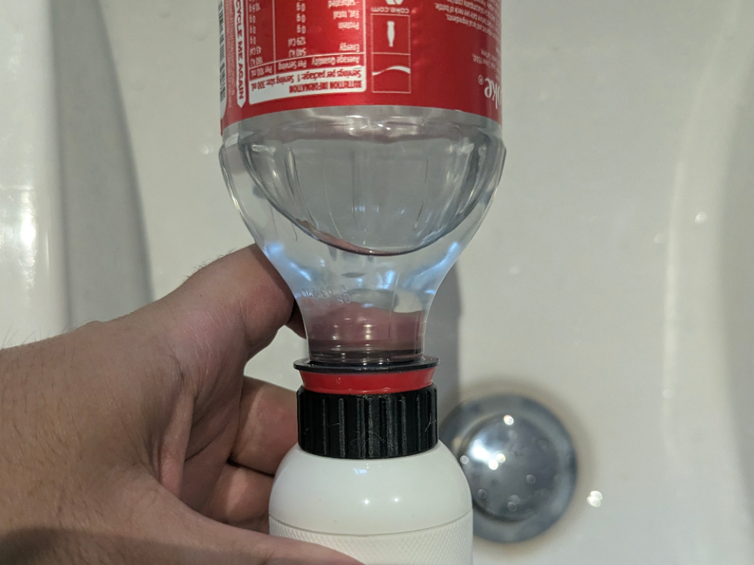 Soda bottle Adapter for komodo portable bidet