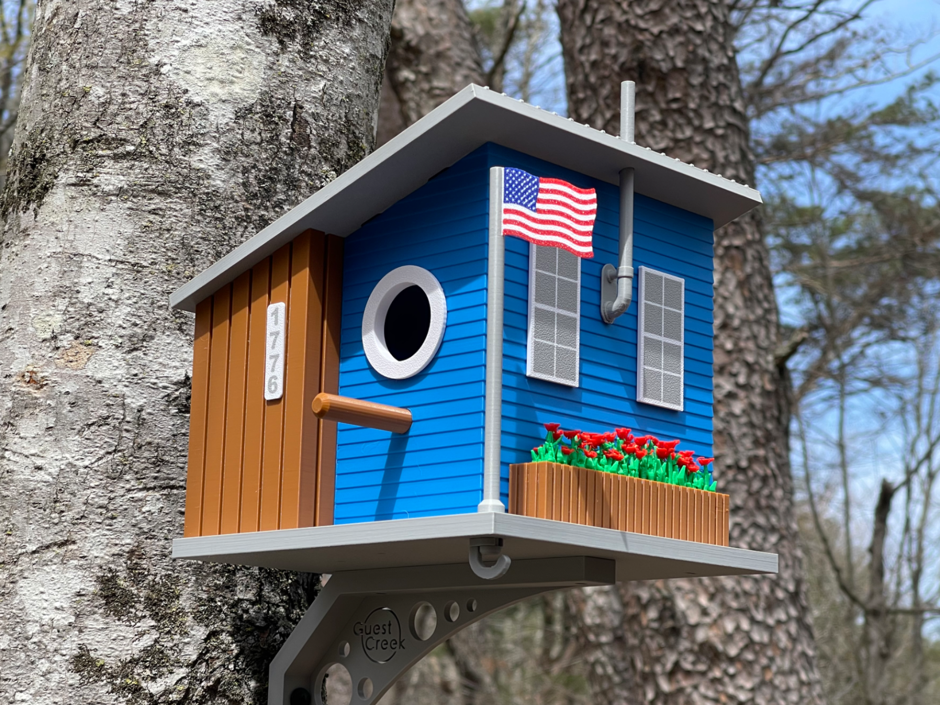 Blue Cottage Birdhouse
