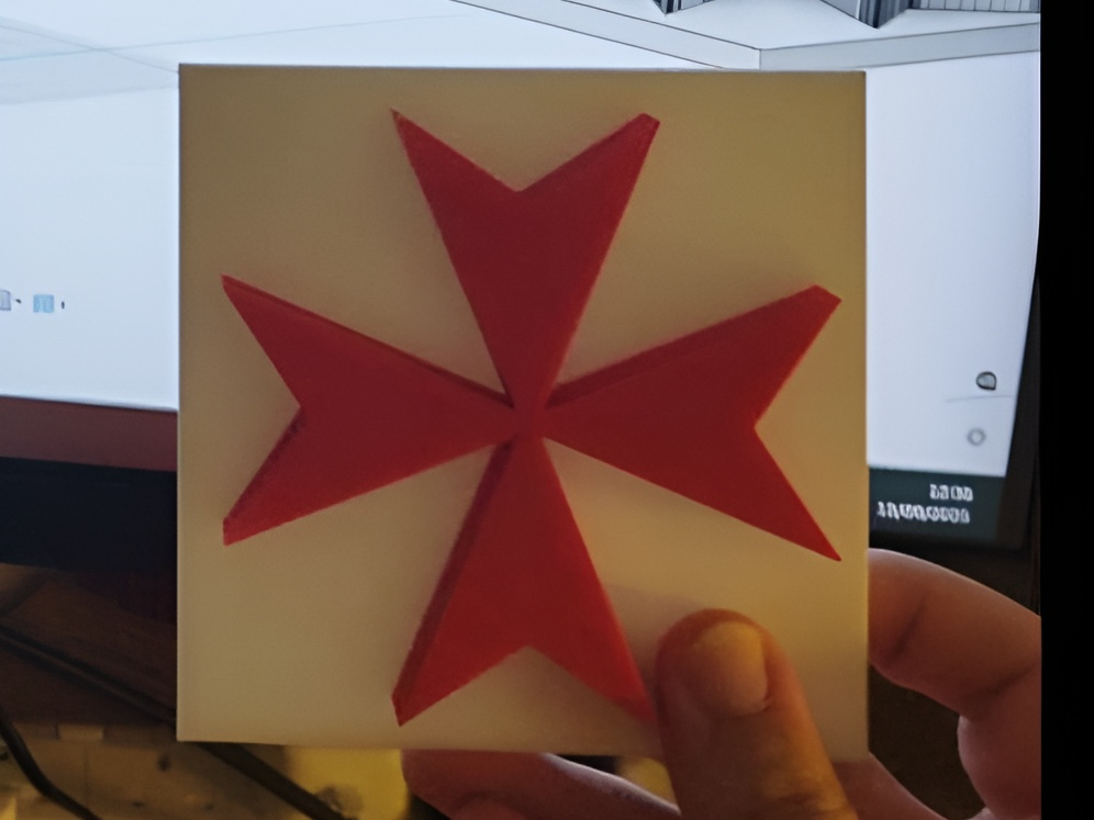 Maltese Cross with Stand - Red and White
