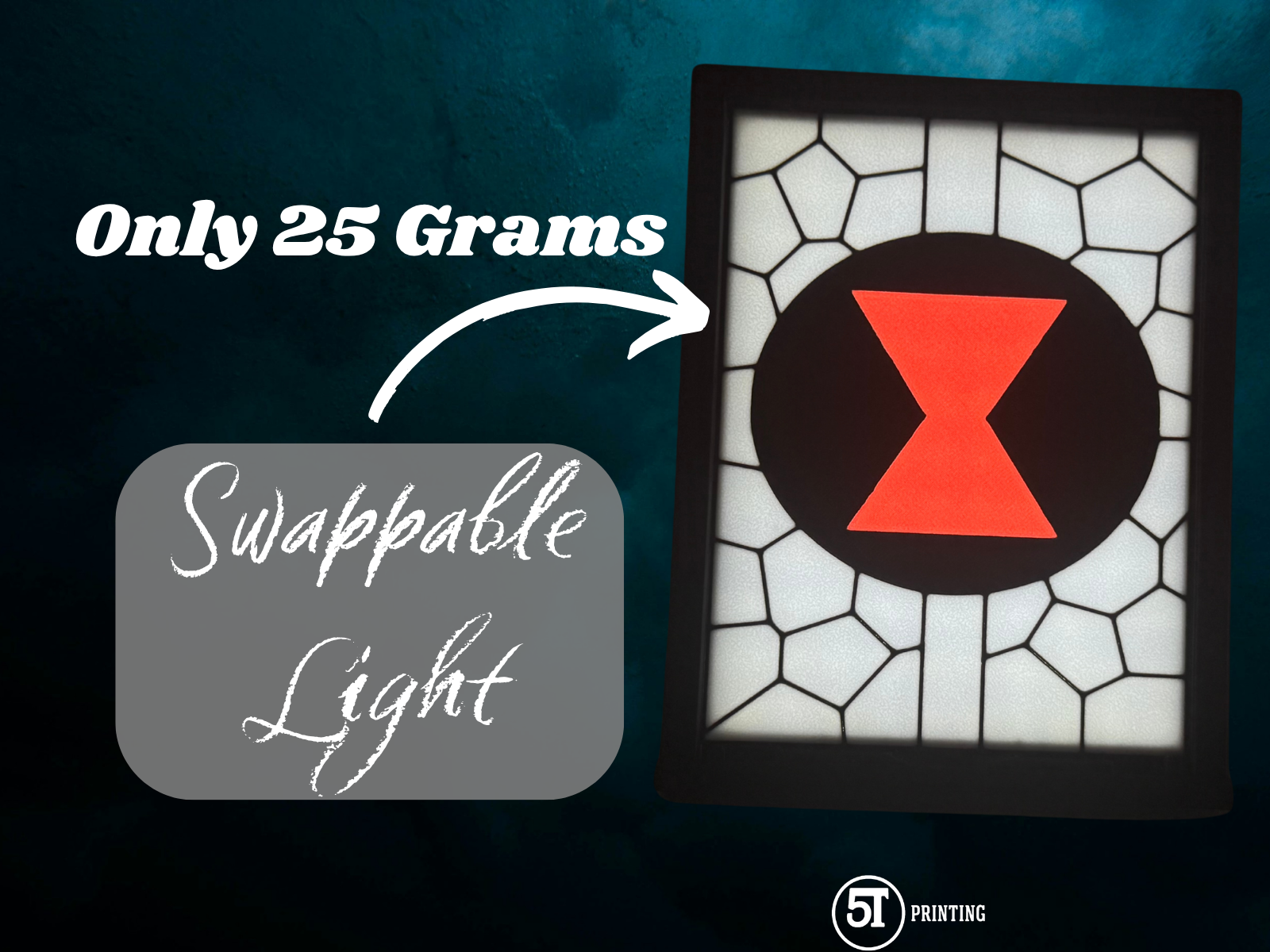 Black Widow light (swappable glass)