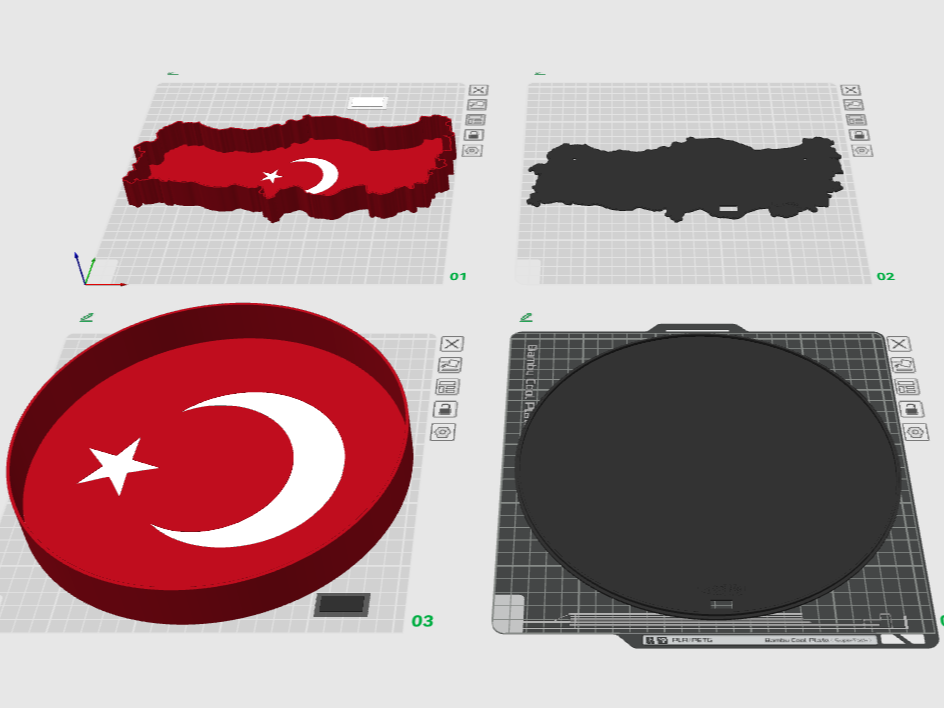 Lightbox-Türkei Rundschild Supportfrei Mehrfarbig
