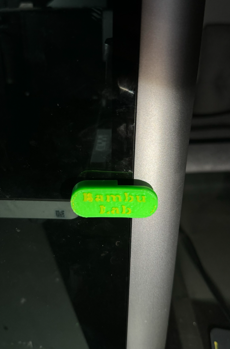 Bambu lab x1C Door cover with text.