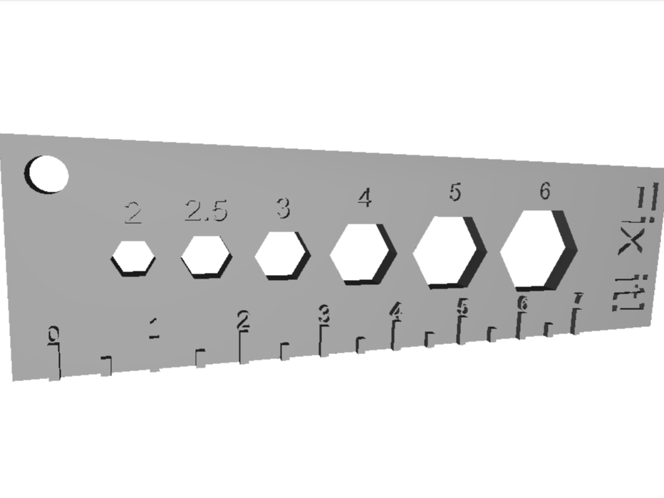 HexKey Ruler Keychain