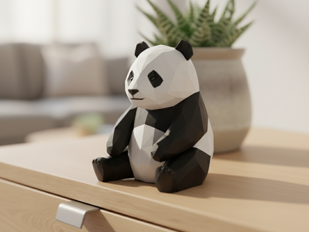 Low Poly Panda - Moderne Deko-Figur