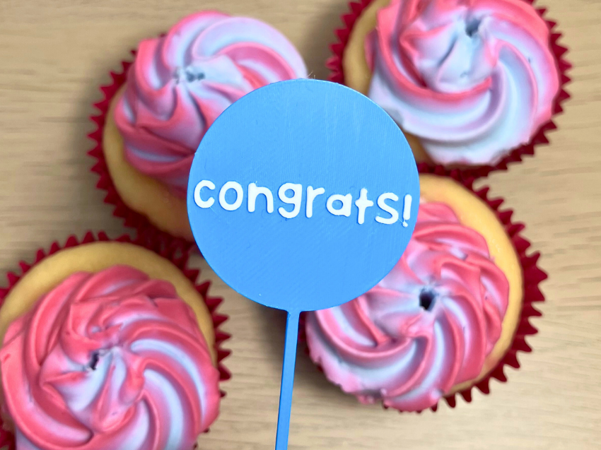 “Congrats” Cupcake Topper