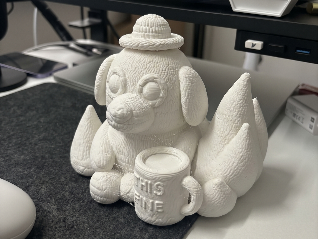 This Is Fine Dog | Viral 3D Meme Figurine