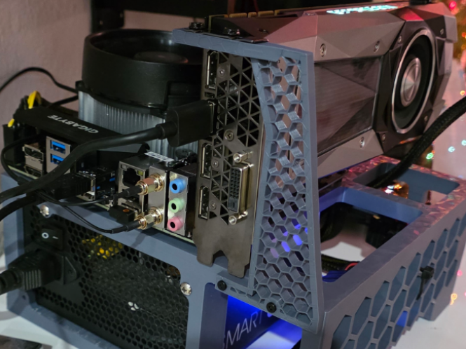 PCIE bracket for MATX test bench