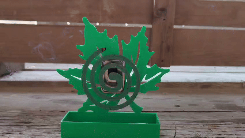 Maple leaf mosquito coil holder with ash container