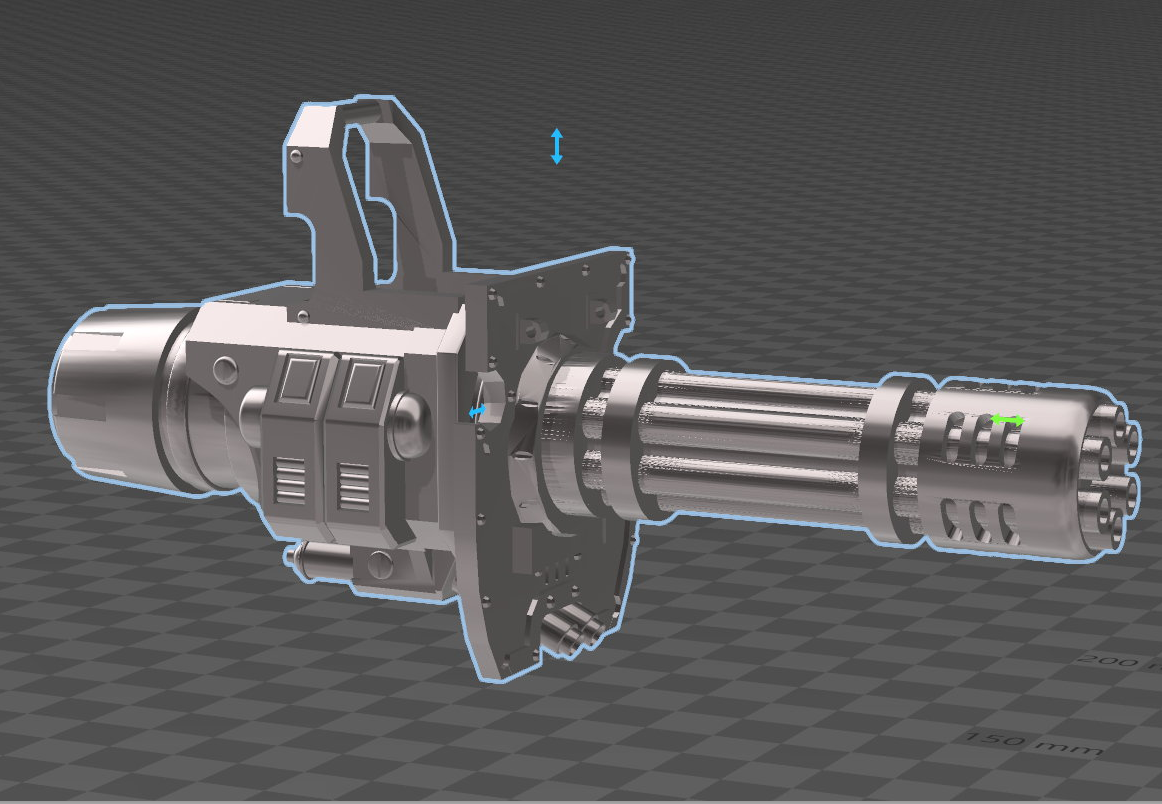 1/100 scale Gatling Gun for Gundam