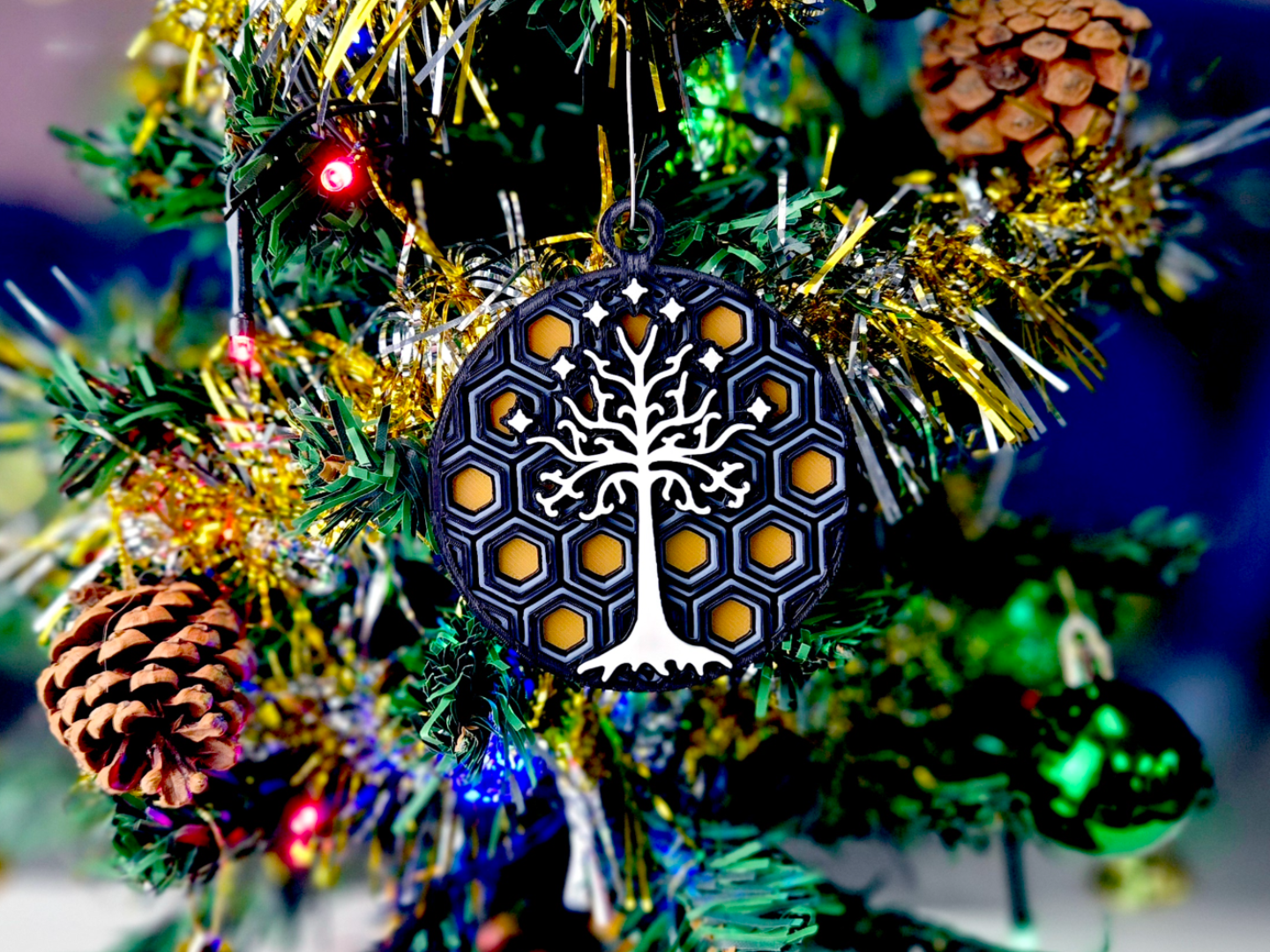 LOTR White Tree of Gondor Mosaic Holiday Ornament