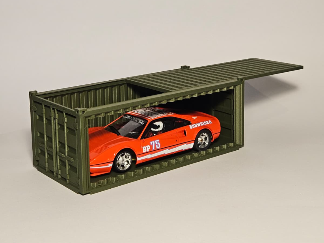 Caja expositor contenedor maritimo coche slot 1:32