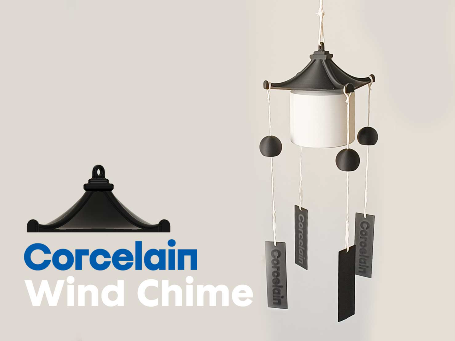 Corcelain Wind Chime in japanese Style