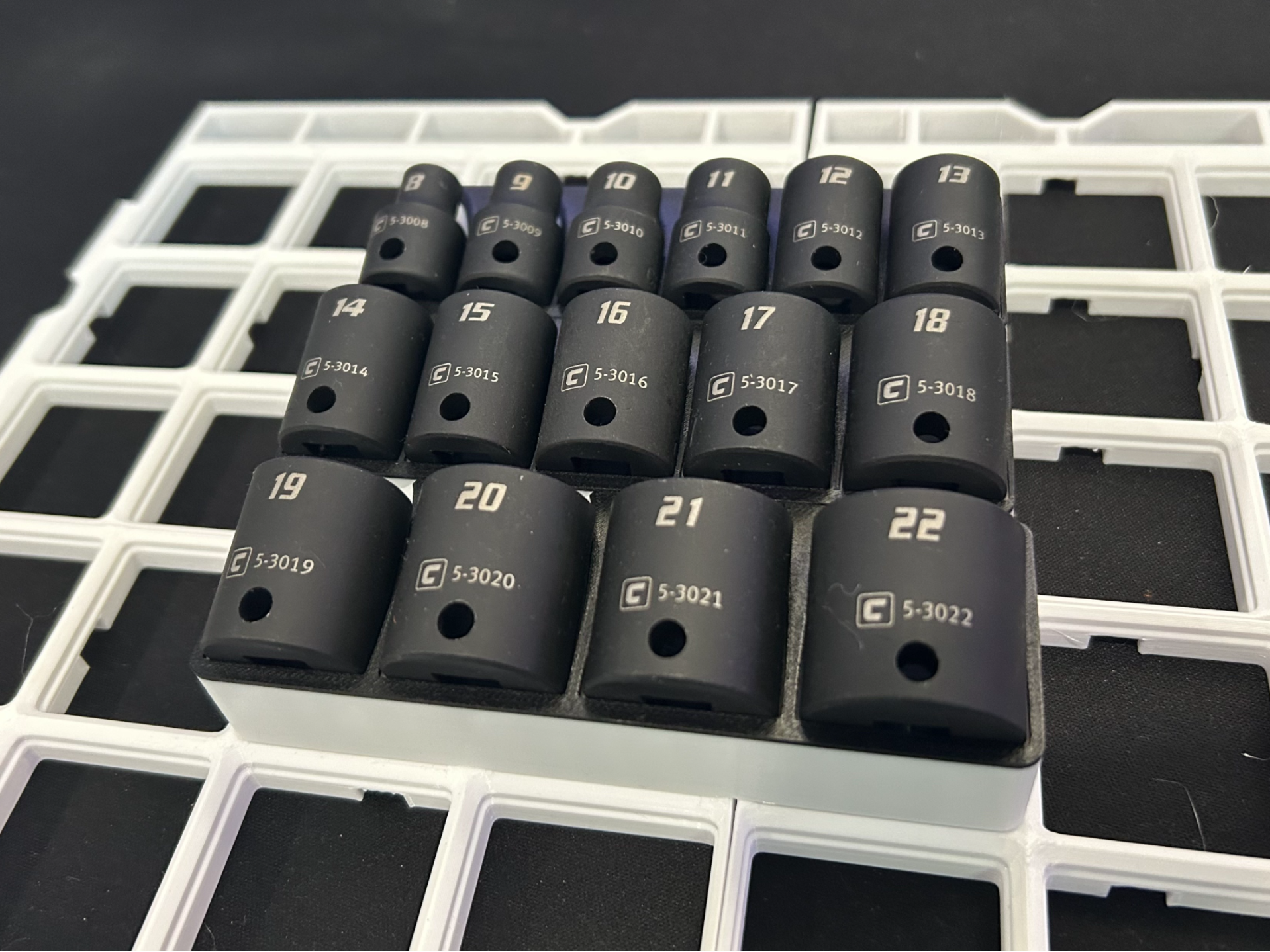 Capri impact sockets 3/8 drive gridfinity METRIC