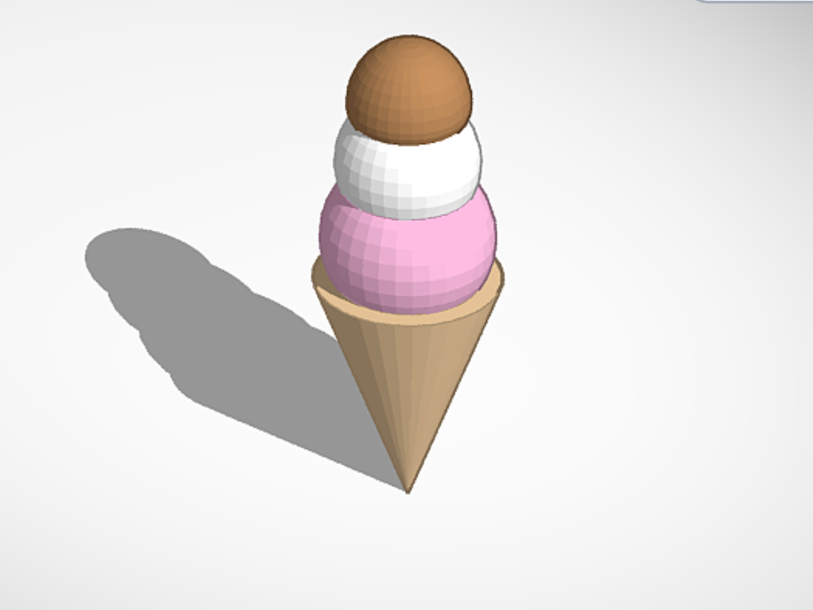 Triple Scoop Ice Cream Cone – Fun 3D Print
