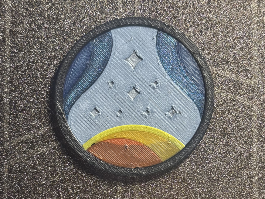 Starfield Constellation Logo Keychain /  Pin Top