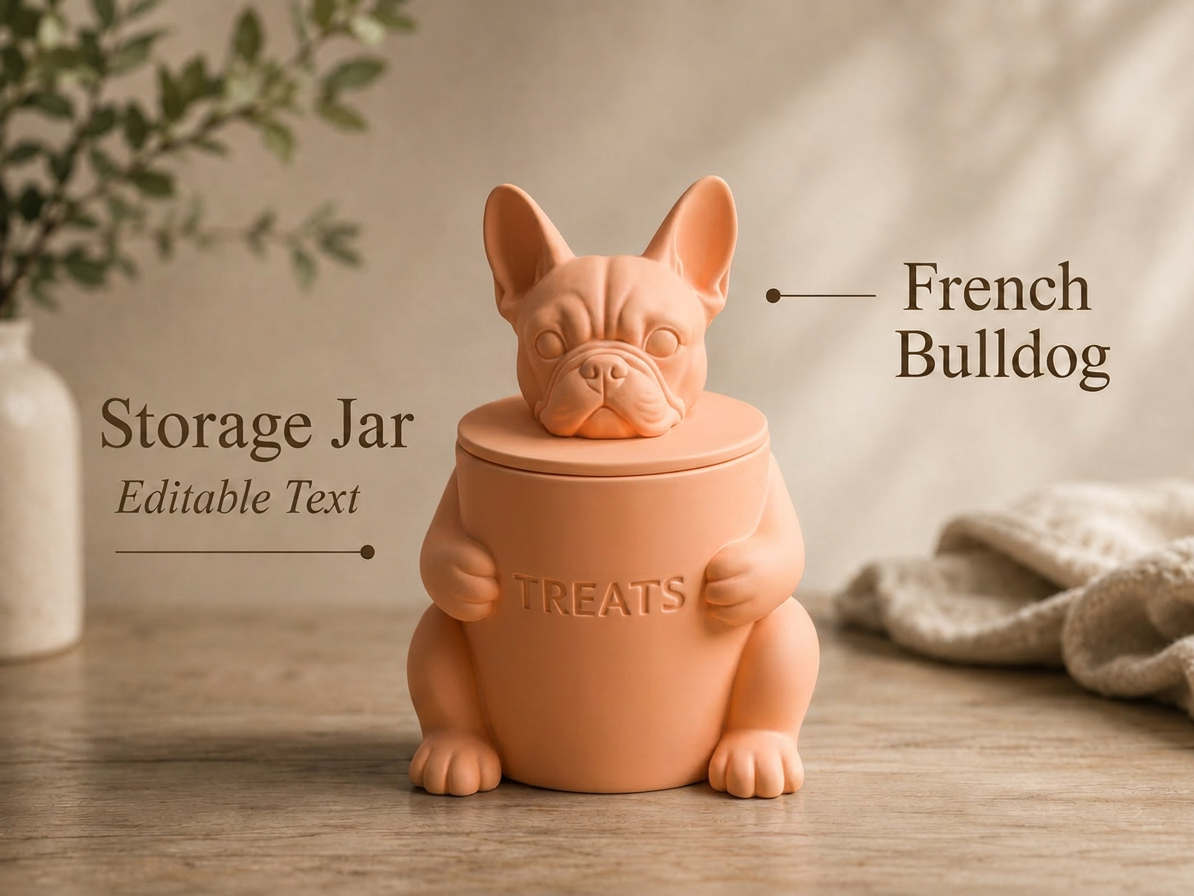 French Bulldog Storage Jar