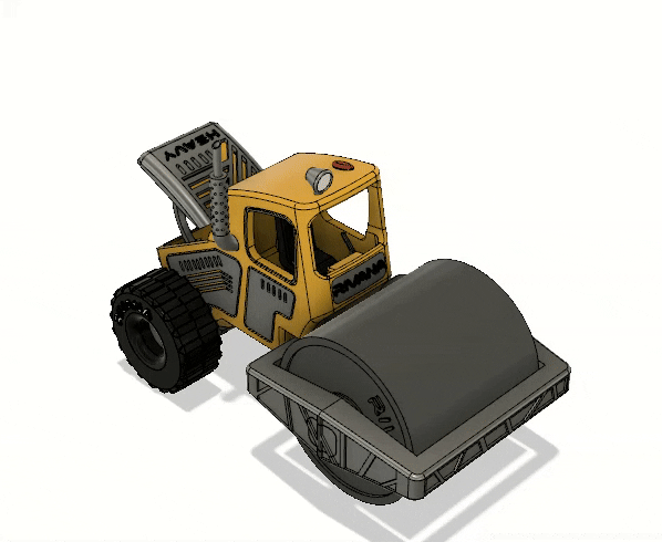 Yellow Road Roller Modern Version 2 with movements