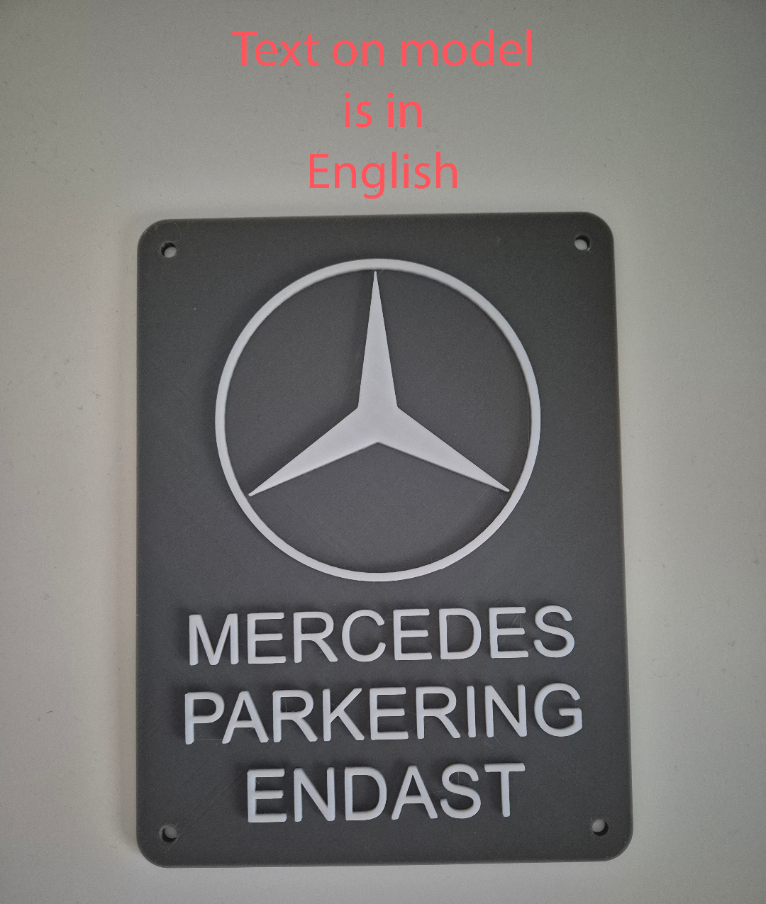 Mercedes parking only sign
