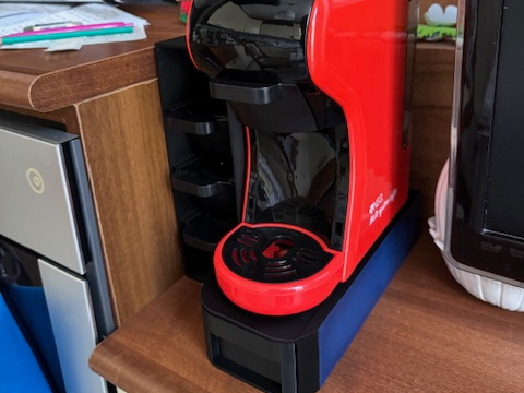 coffe machine base with draw and adapter holder