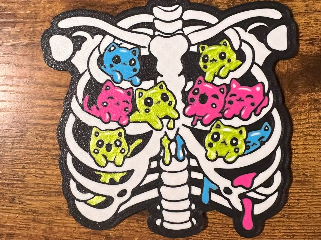 Kitten Skeleton Slimers Wall Art/Coaster