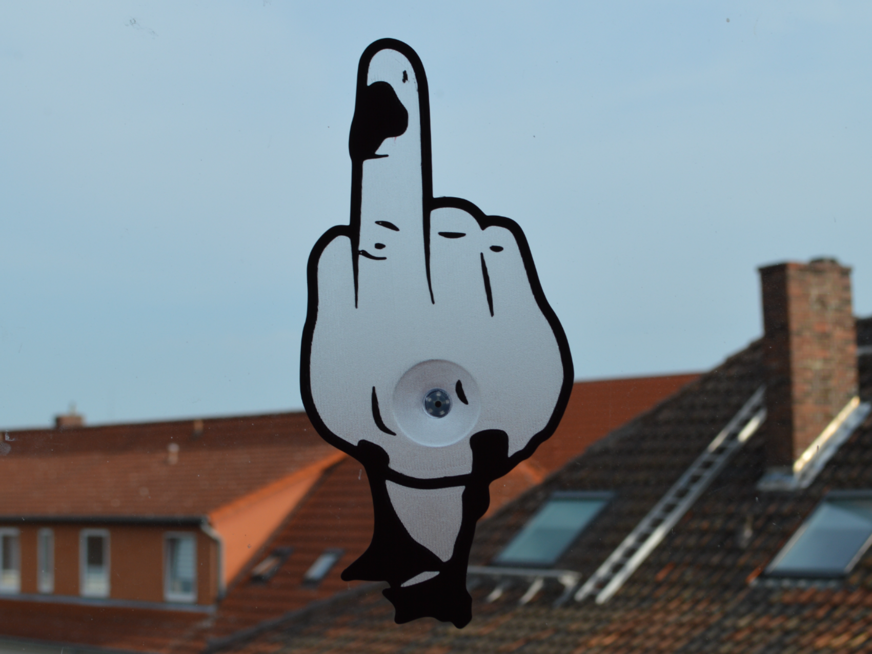 Duckyou – Witziger "Fensteraufkleber" mit Saugnapf