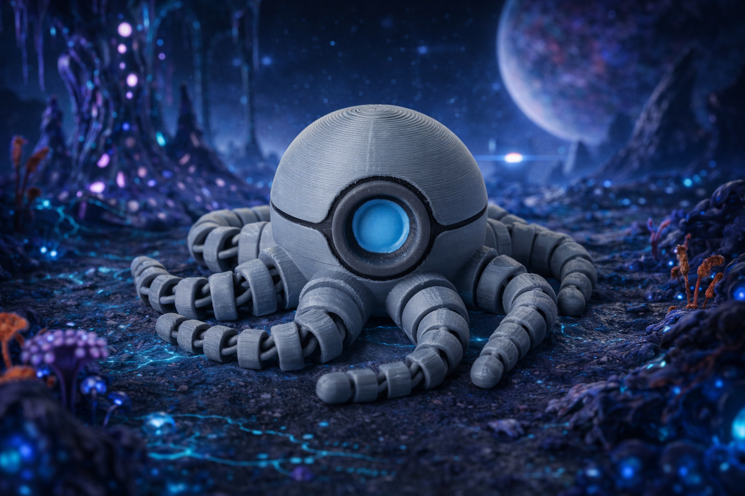 Flexi UFO Probe Figurine - Articulated Sci-Fi Toy