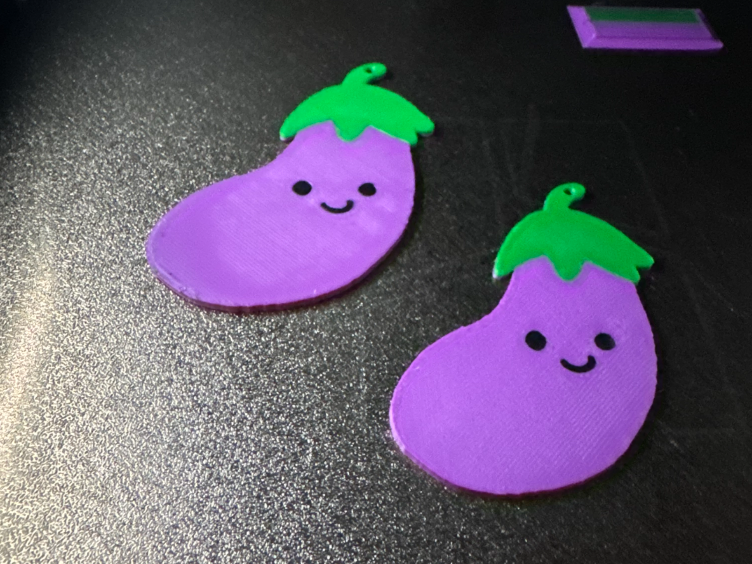 Cute Eggplant Keychain