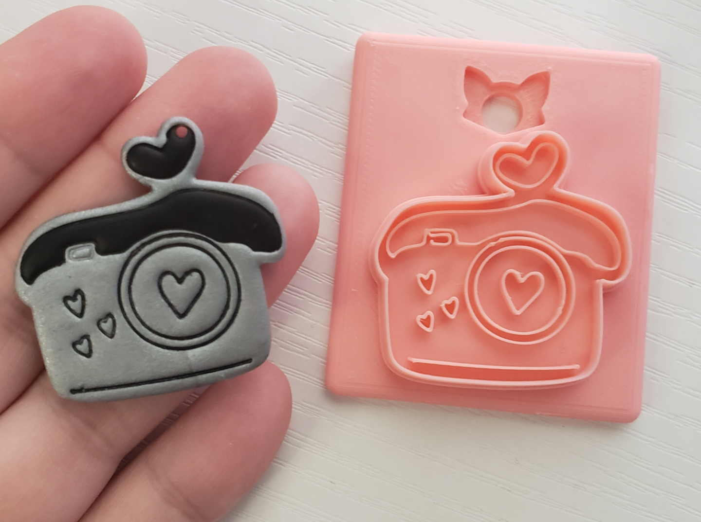 Pro Camera W/ Hearts Valentine Clay Earring Cutter