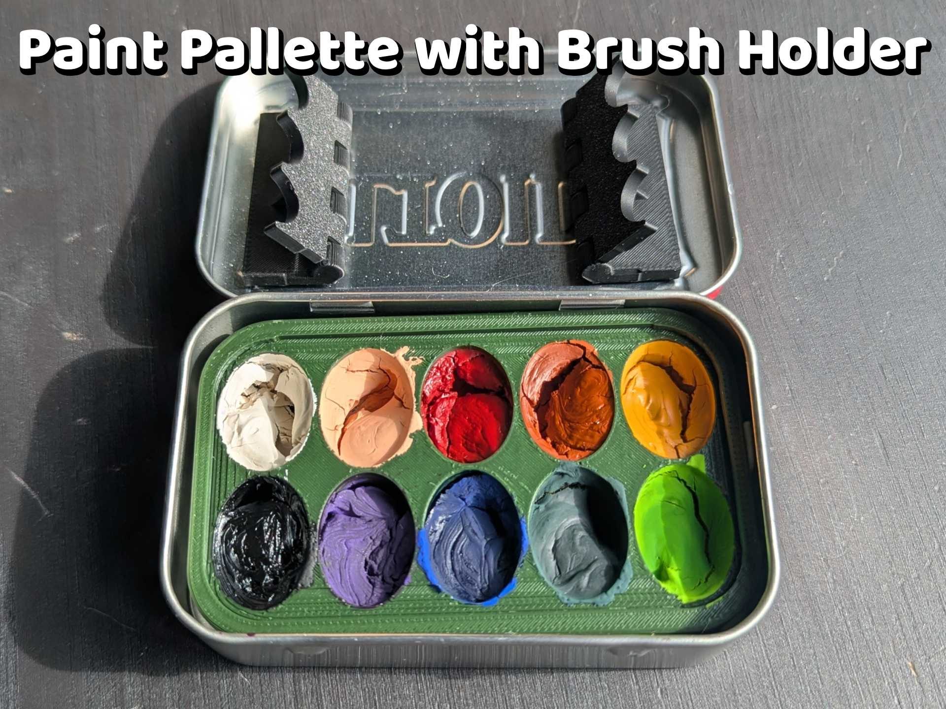 Altoids Travel Paint Palette with Brush Holder