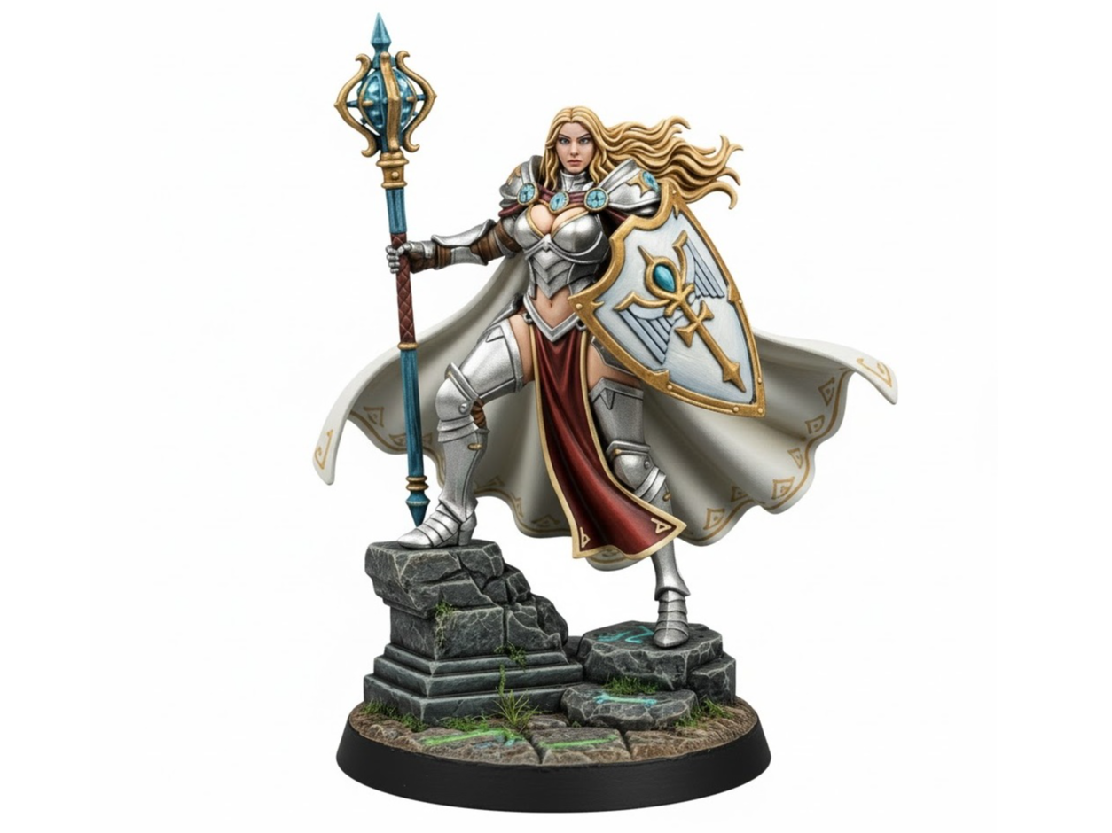 Cleric/Paladin Human Female D&D Miniature (50mm)