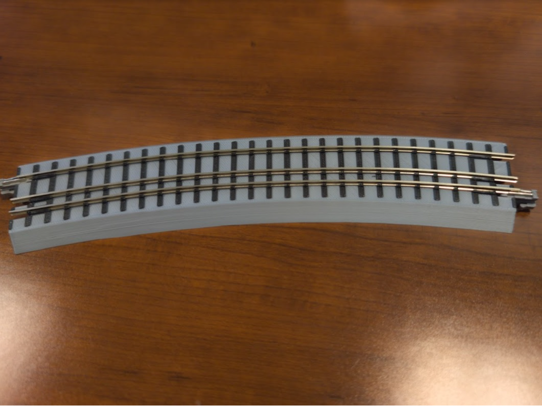 Dual gauge ho/hon3 19 inch curve track