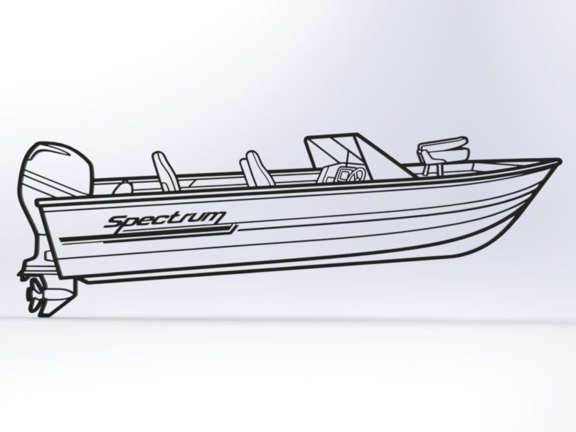 Spectrum Boat 2D Wall Art