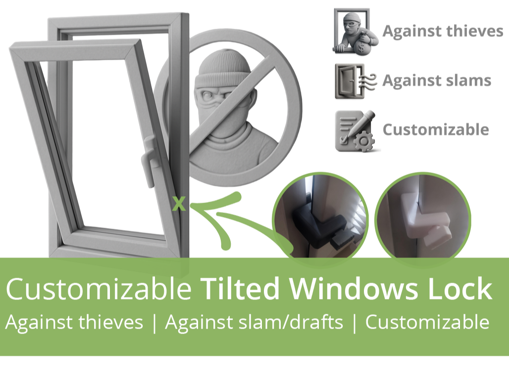 Tilted Windows Stoper / Lock, anti thieves / slams