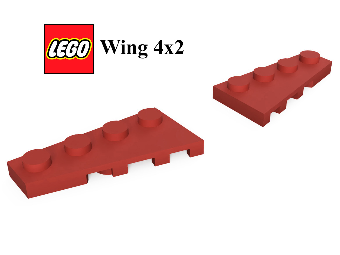 Lego compatible 4x2 wing bricks