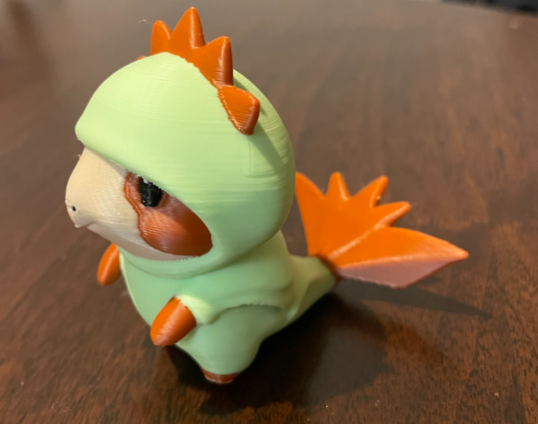 Guinea pig in a dragon onesie