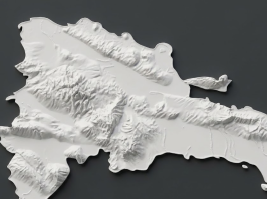 Mapa Topográfico 3D de la República Dominicana