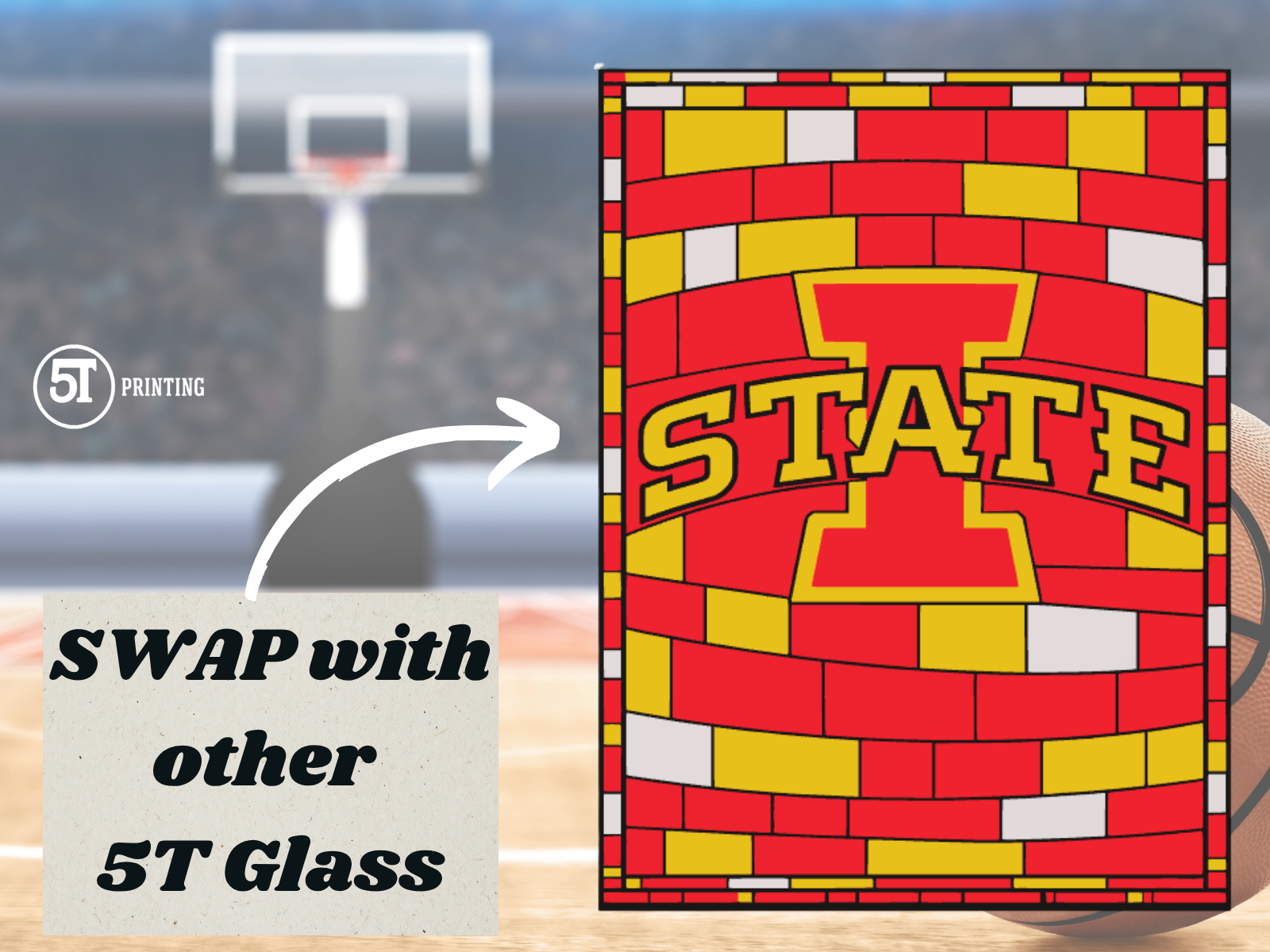 Iowa State Cyclones light (swappable glass)