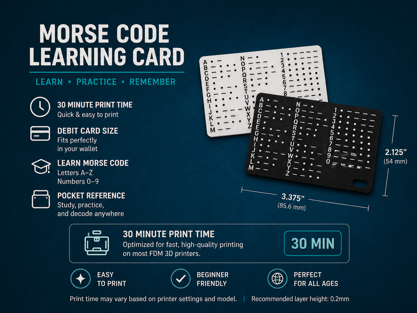 Morse Code Learning Card