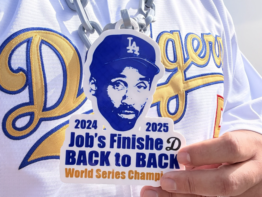 Kobe Dodgers Job's Finished Sports Badge