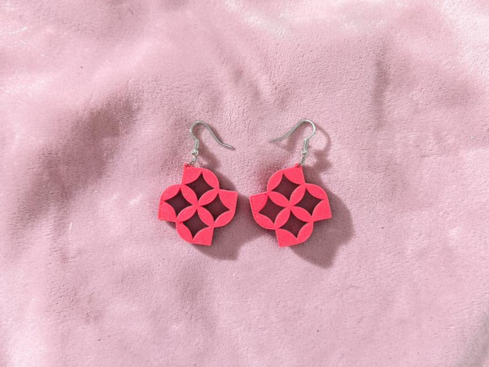 Rhombus flower earrings