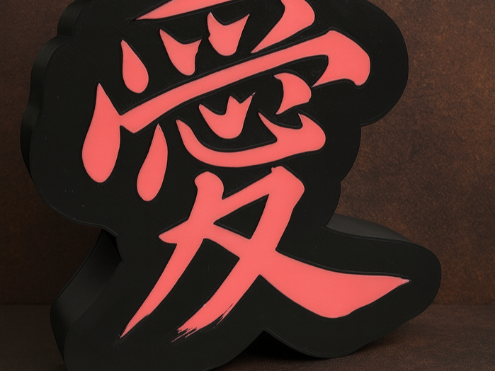 Japanisches Kanji 愛 (Ai) – „Liebe“