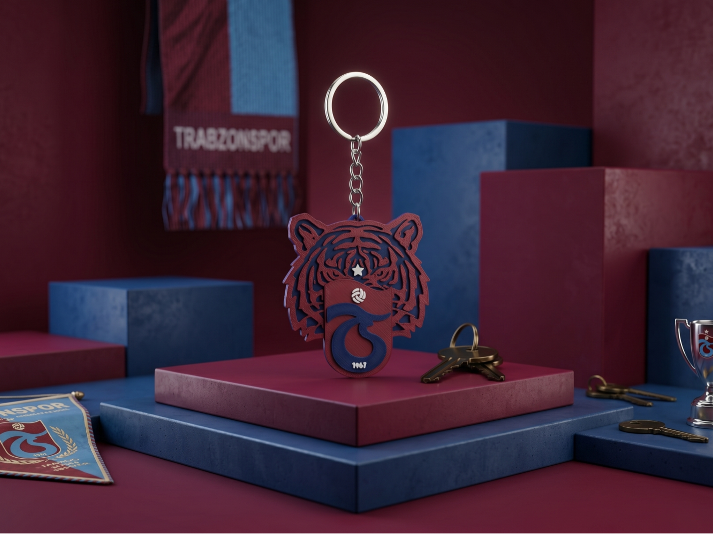 Trabzonspor Kaplan Keychain - Charm - Anahtarlık