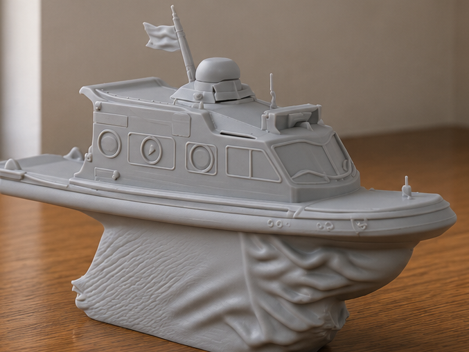 Coastal Patrol Boat Sculpture | Nautical Display