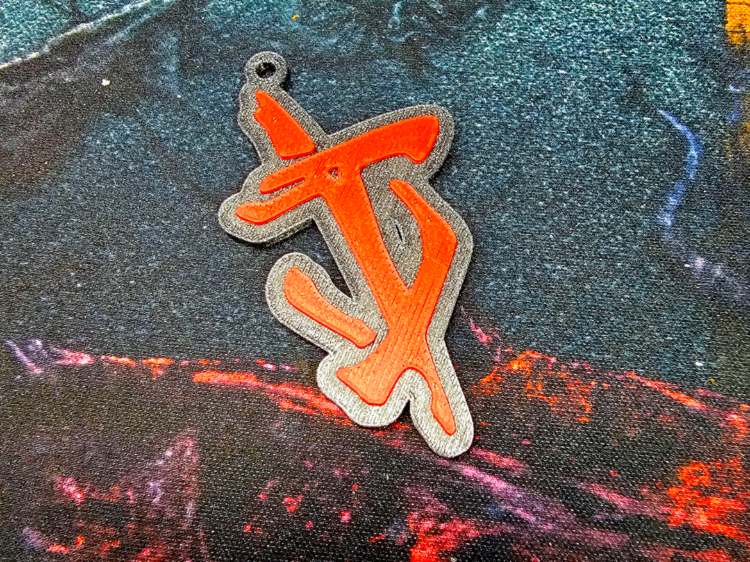 Doom Slayer rune keychain