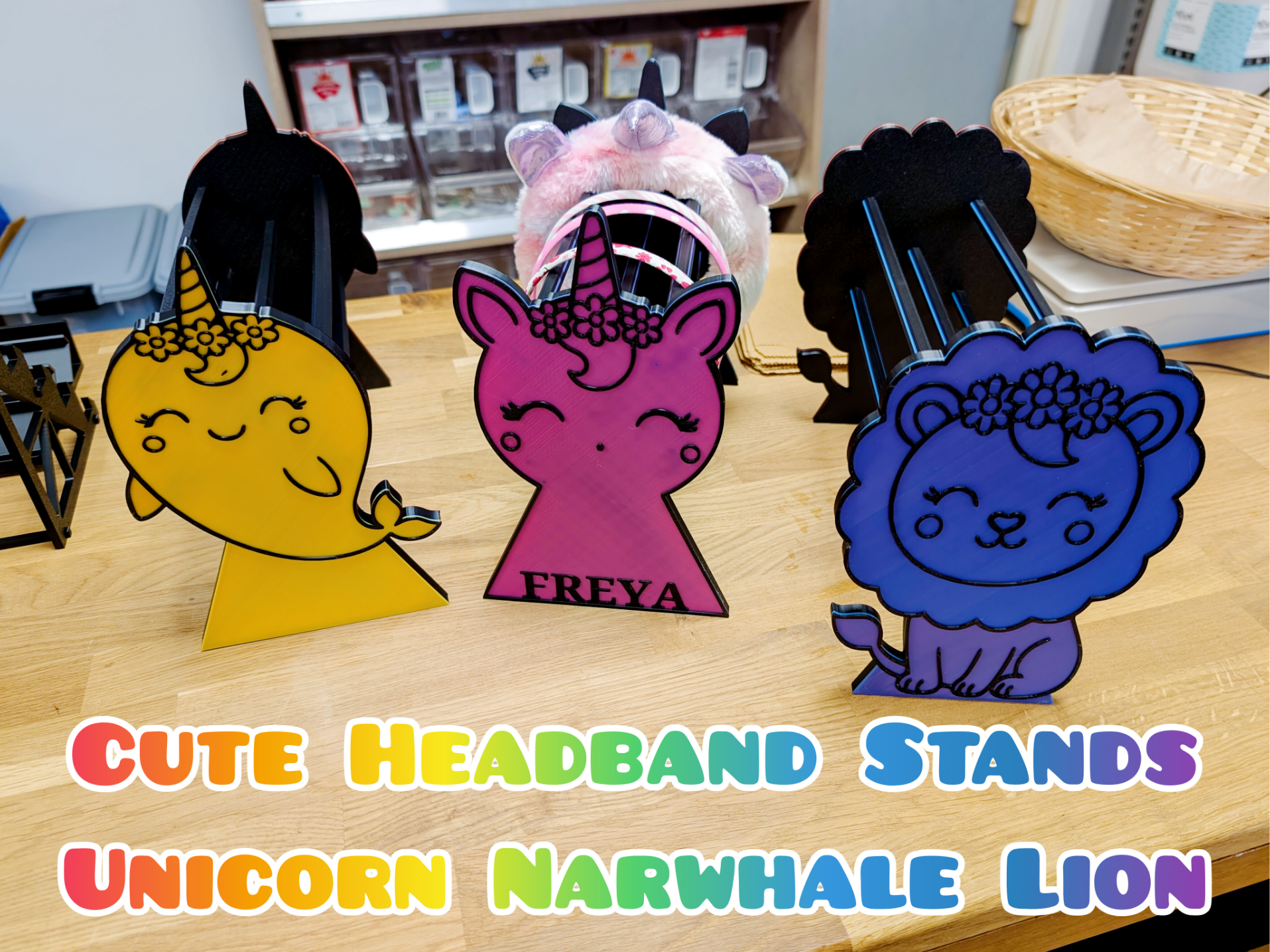 Cute Headband Holder - Unicorn, Narwhale Lion