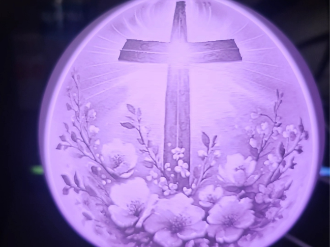 Cross Lithophane Globe Lamp