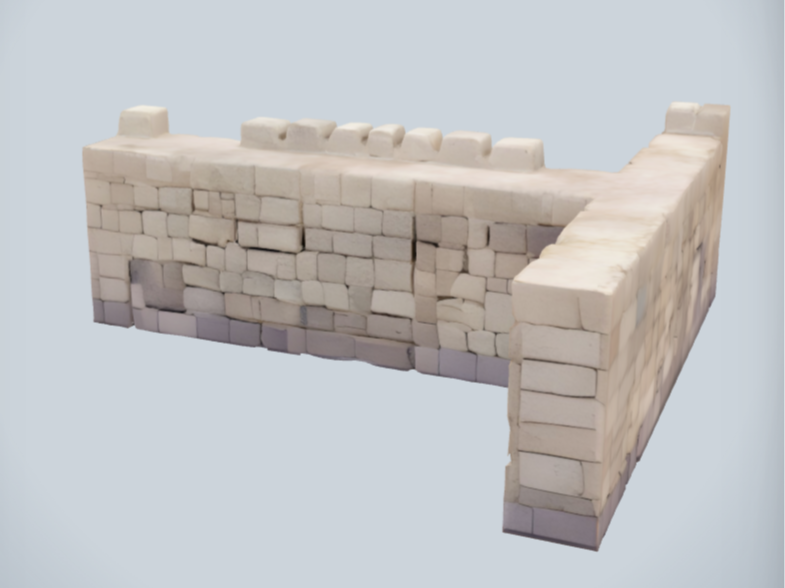 Ancient stone wall T section