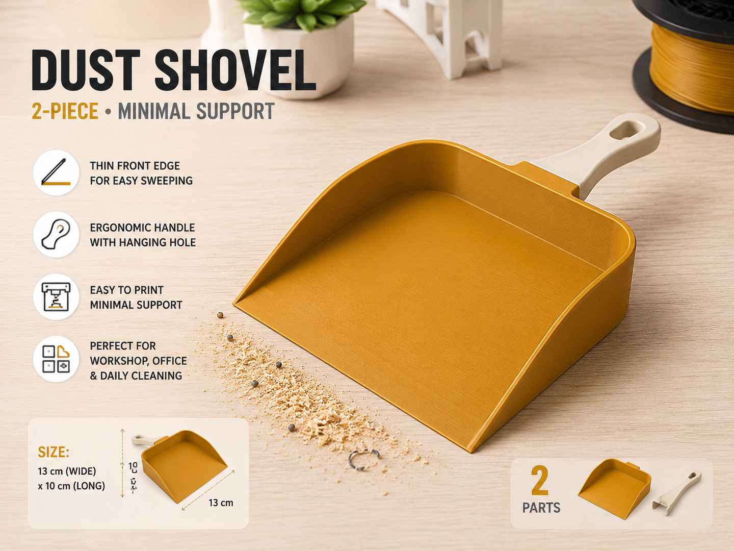 Compact Dust Shovel – 130 x 100 mm