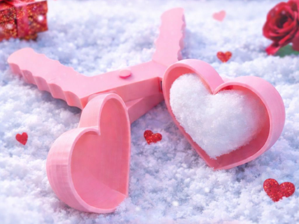 Snowball Maker Heart - Print in Place